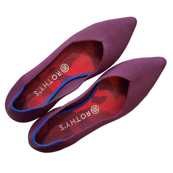Rothy's Shoes - ROTHY'S Shoes Womens 10 Retired Orchid The Pointed Flat Closed Toe Burgundy Red
